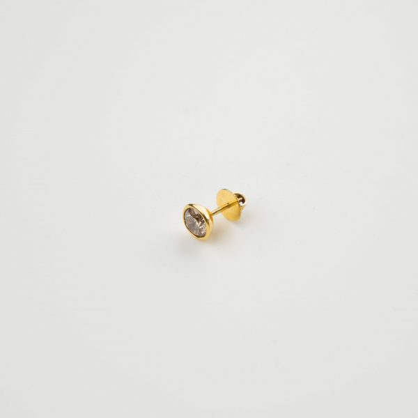 Gelbgold Ohrring mit braunem Diamant